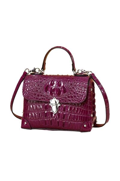 AVDA Bags Geanta dama premium, textura croco, inchidere metalica (23X17X11CM)