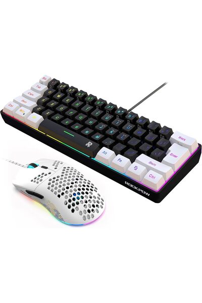 Generic 60% Wired Gaming Keyboard Mouse Combo,RGB Gaming Mice Ergonomic Ultra...
