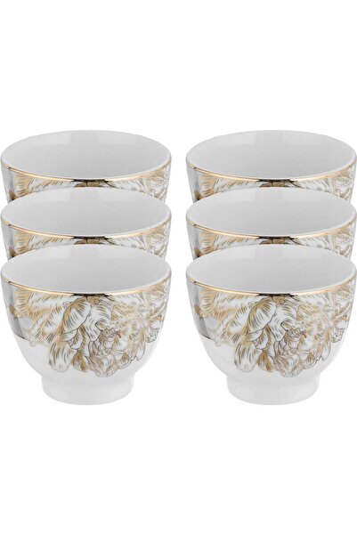 Generic Al Saif Gallery porcelain coffee cup set, 6 pieces - white