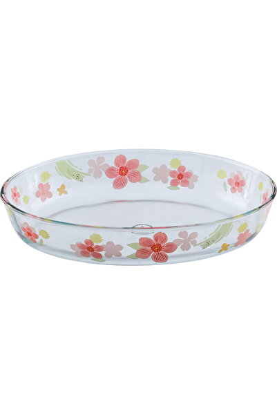 Generic Al saif Gallery Glass Oven Tray, 3 L, Floral Pattern, 35 x 24 x 6.5 c...