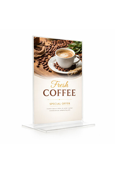 PROCART Пластмасов дисплей за презентации, Т-образен, А4, прозрачен, портрете...