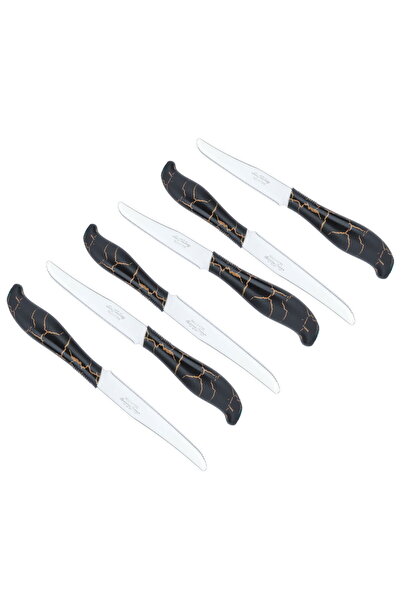 Generic Al Saif Gallery steel knife set, with marble plastic handle, 6 pieces...