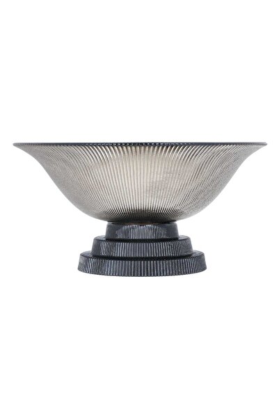 Generic حامل تقديم حلويات زجاجي بقاعدة من معرض السيف، 24 × 24 × 12 سم، بني داكن