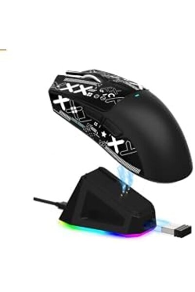 Generic ماوس ألعاب لاسلكي خفيف X11 لسلسلة Atack Shark مع قاعدة شحن RGB، ثلاثي...