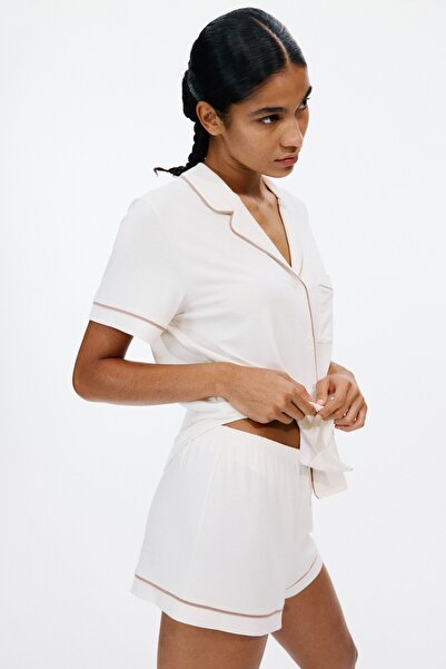 H&M Gömlek ve Şortlu Pijama Takımı