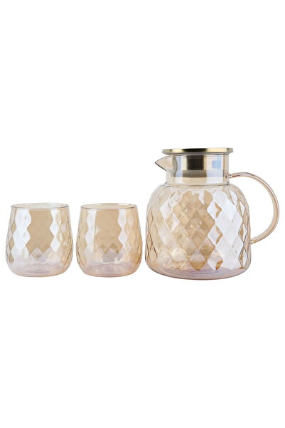 Generic Al Saif Gallery Glass Jug Set, 1500ml, 3 Pieces - Yellow