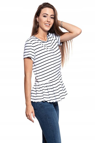 Mustang Tricou Dama, Mustang, Alina, Bumbac, Alb/Negru, Marime S