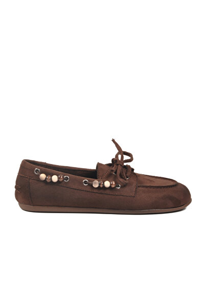 AYAKMOD Balerini de damă din piele intoarsa maro 572489 Z