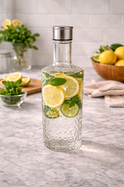 Dania قارورة زجاج فاخرة بغطاء محكم – ارتفاع 28 سم | تصميم أنيق لتقديم العصائر...