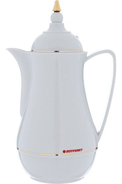 Generic ترمس روتبونت، سعة 0.5 لتر، وعاء داخلي زجاجي، غلاف خارجي بلاستيكي - أبيض