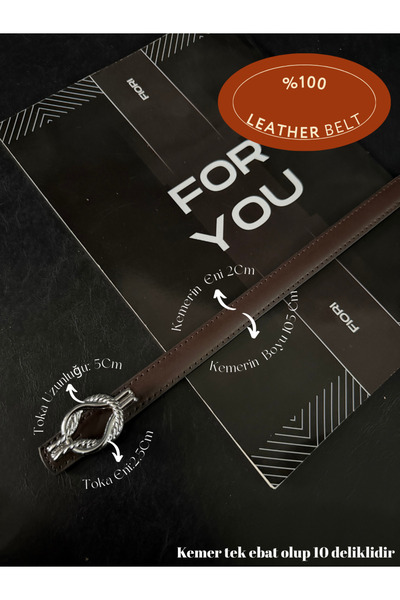 Fiori Genuine Leather Curved Long Buckle Thin Women's Belt, Coat Belt, Shirt ...