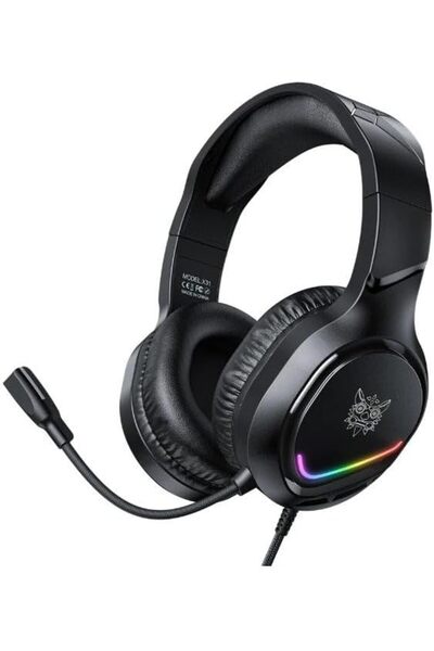 Generic سماعة رأس احترافية سلكية للألعاب، بأسلاك بإضاءة RGB ستيريو وميكروفون