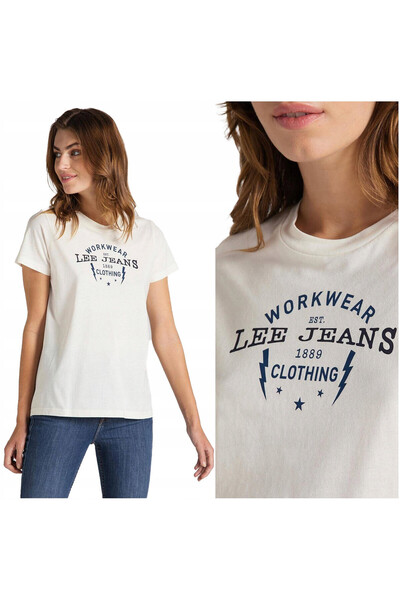 Lee Tricou Dama, Lee, Logo Jeans Tee, Croi Normal, 100% Bumbac, Mane Scurta, ...