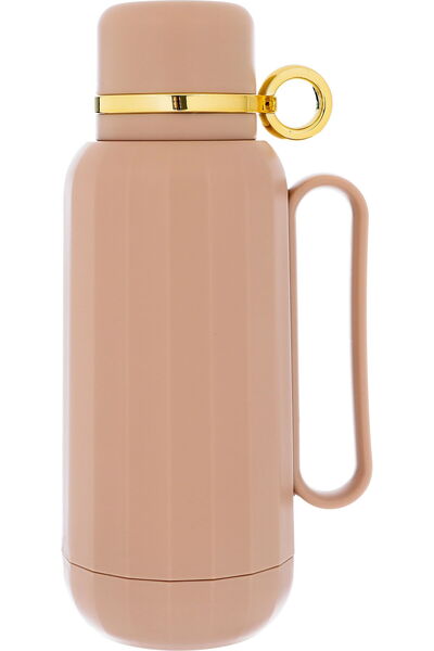 Generic ترمس رحال تايملس، سعة 1 لتر، وعاء داخلي من الزجاج الحراري، غلاف خارجي...