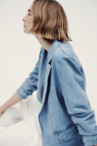 H&M Büzgülü Kollu Kot Blazer