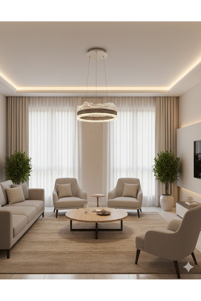 LİGHT HOUSE Modern Sarkıt Akrilik Salon Avizesi 3 Modlu 50x100