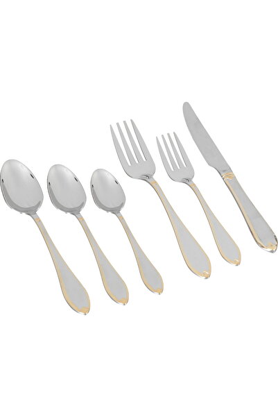Generic Alsaif Gallery Stainless Steel Cutlery Set, 36 Pieces - Silver Gold