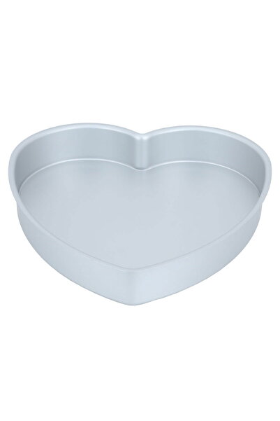Generic قالب كيك ألومنيوم من معرض السيف 12×2 بوصة، على شكل قلب - فضي