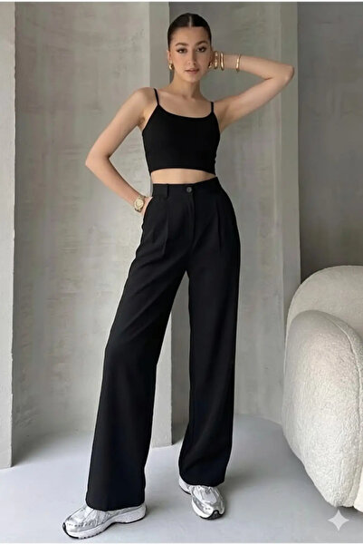 Modayıldızlar Mr Women's Black Oversize Palazzo Trousers (New Season)