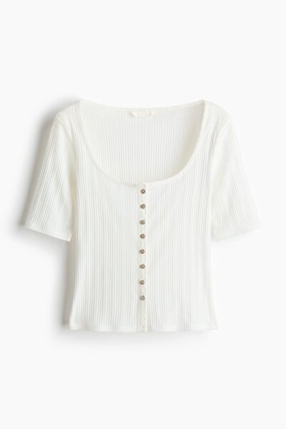 H&M Delik Desenli Triko Üst