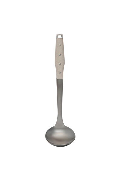 Generic Al Saif Gallery steel spoon, plastic handle - beige