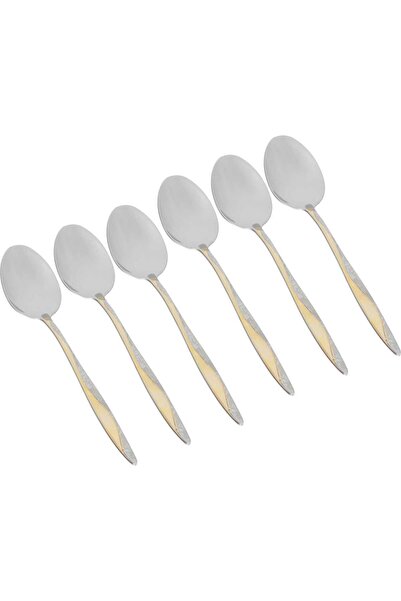 Generic Al Saif Gallery steel spoons, 21x4.5 cm, 6 pieces, engraved - silver