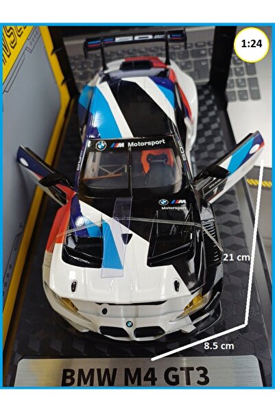 OYUNCAKSAHİLİ BMW M4 GT3 Yarış Araba Model Büyük Metal 1:24 ölçek Modifiye Ya...