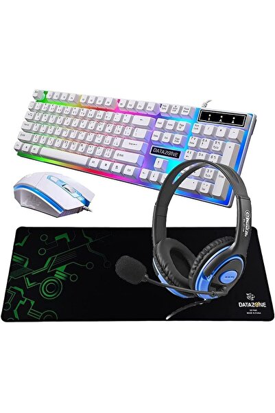 Generic لوحة مفاتيح وماوس للألعاب Datazone G21 (أبيض)، سماعة رأس للألعاب 311M...