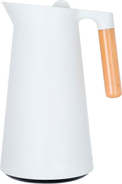 Generic ترمس ليندا الكلاسيكي، سعة 1 لتر، بمقبض خشبي، وحاوية داخلية زجاجية حرا...