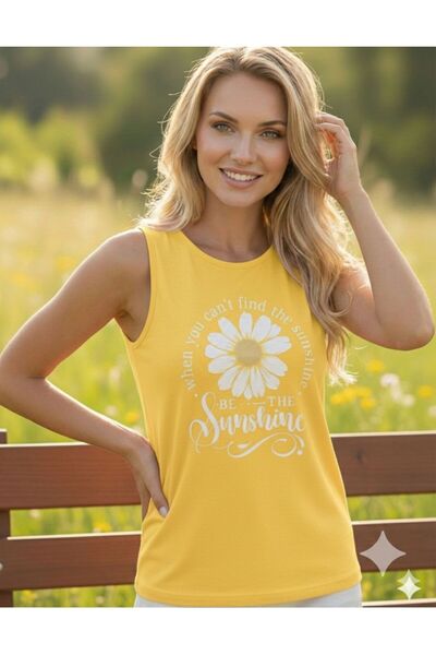 BW Bravely Wear Be the Sunshine Printed Women's Off-Shoulder Tank Top T-Shirt