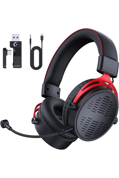 Generic سماعة ألعاب لاسلكية مزودة بمحول USB/Type-C بتردد 2.4 جيجاهرتز/بلوتوث ...