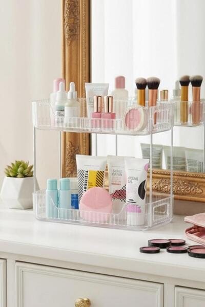 Bayev Modo 2-Tier Crystal Makeup Organizer - Cosmetic, Bathroom, Kitchen Orga...