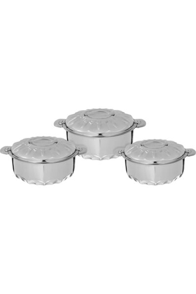Generic (Maya) Steel Al Saif Gallery Food Container Set, 3.5, 5, 8.5 Liters -...