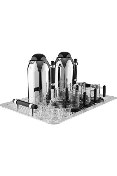 Generic طقم ترمس من معرض السيف، 21 قطعة، أكواب مع صحون، أكواب قهوة، صحون، أسو...