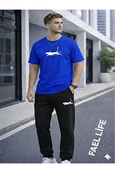 FAEL LİFE Women'S/Men's T-Shirt and Sweatpants Tiger Printed Top-Bottom Set