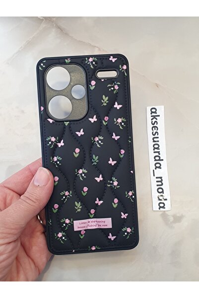 ZB Aksesuarda Moda Redmi Note 13 Pro Plus Compatible Quilted Floral Pattern P...