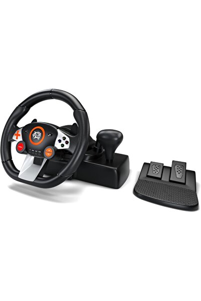 Generic عجلة قيادة ألعاب بورودو، عجلة قيادة بزاوية 270 درجة مع دواسات وذراع ن...