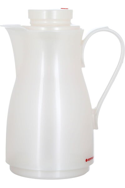 Generic ترمس روتبونت، سعة 0.5 لتر، وعاء داخلي زجاجي، غلاف خارجي بلاستيكي - أبيض