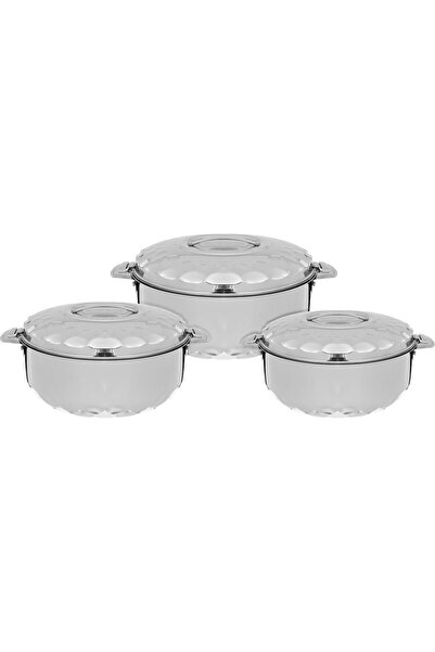 Generic Set of Steel Maxima Aristo Containers, 8/5/3.5 Liter, 3 Pieces - Silver