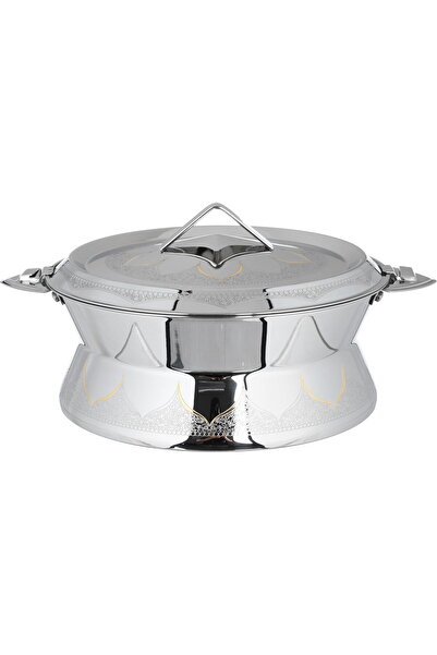 Generic Al Saif Gallery Sabina Steel Food Container, 1.2 L, Embossed - Silver