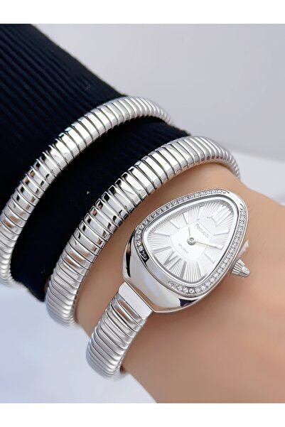 Ferrucci Steel Strap Stone Motif Snake Model Women's Wristwatch 2 Years Warra...