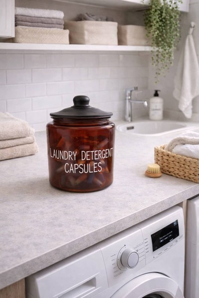 FeyzaDesign Parlak Amber Glow Cam Deterjanlık – Güçlü ve Şık Tasarım