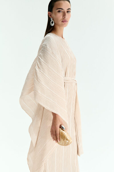 H&M Kuşaklı Krinkle Kaftan Elbise