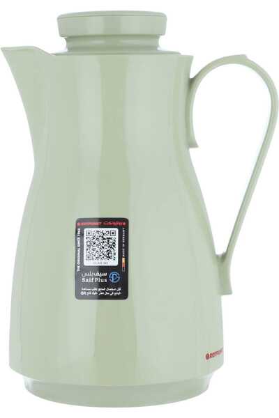 Generic ترمس روتبونت، سعة 1 لتر، وعاء داخلي زجاجي، غلاف خارجي بلاستيكي - أخضر...