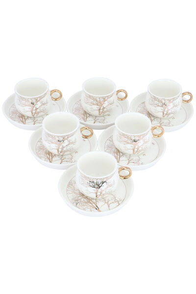 Generic Al Saif Gallery Turkish coffee cups set, 12 pieces - white