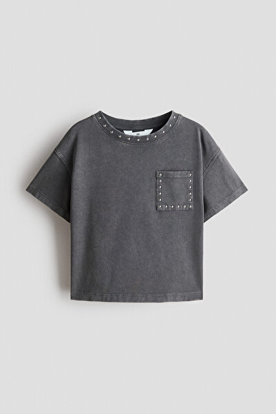 H&M Soluk Görünümlü ve Zımbalı Üst