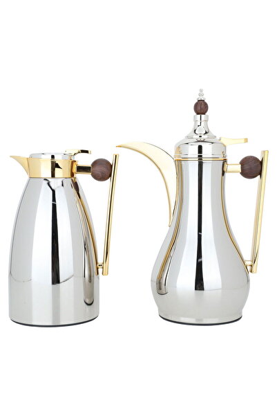 Generic Alaa Al Saif Gallery Thermos Set, 1/1 Liter, 2 Pieces, Inner Glass Co...