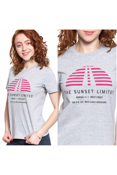 Lee Tricou Dama, Lee, Sunset Tee, Croi Slim Fit, 100% Bumbac, Print, Marime M...