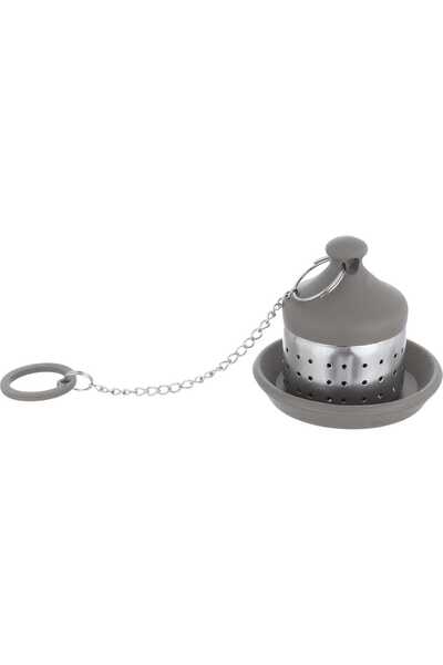 Generic Al Saif Gallery Steel Tea Infuser, with Drip Saucer - Light Brown