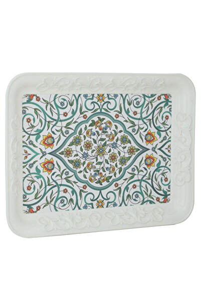 Generic معرض توفاريا السيف، ميلامين، 40 × 30 × 3 سم، مستطيل، بنقش أخضر وأبيض